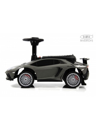 Детская каталка-толкачик " Машина Lamborghini Aventador SV \ Ламборги́ни " со звуком и светом цвет: серый (M555MM-D)