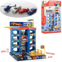 Детский игровой набор гараж " Парковка " 4 этажа, лифт, 3 машинки + вертолет 92126