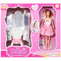 Детский игровой набор Кукла Anlily + трюмо " Туалетный столик для принцессы " 99050 