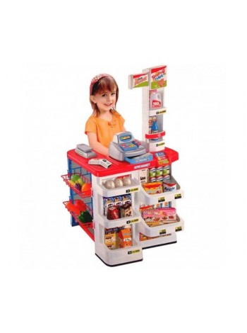 Детский игровой набор " Супермаркет " с кассой, корзиной для покупок и продуктами 668-02