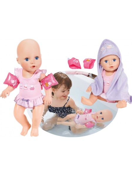 Детская интерактивная Кукла - пупс " Учимся плавать" Baby Annabell \ Бэби Аннабель Zapf Creation 43 см 700051