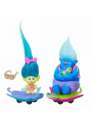Детский игровой набор фигурки + аксессуары " Тролль на автомобиле \ Trolls " Hasbro \ Хасбро B6558 